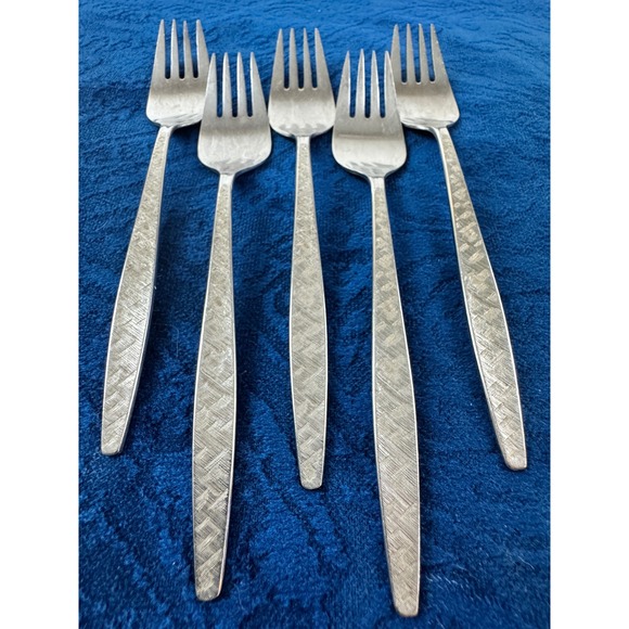 1847 Rogers Bros Other - 1847 Rogers Bros Carino Silverplate Cocktail Forks Set of 5 Vintage MCM Textured